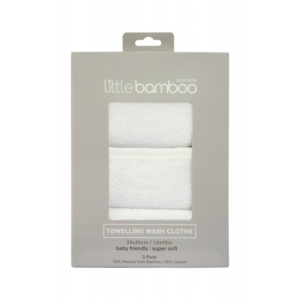 Little Bamboo 3 Pack Towelling Washers Pack