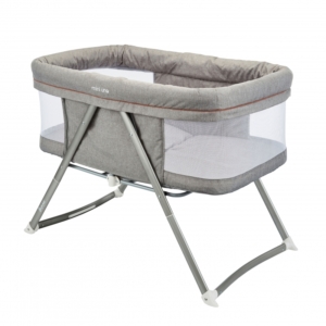 MiniUno SwiftFold Bedside Crib-Grey