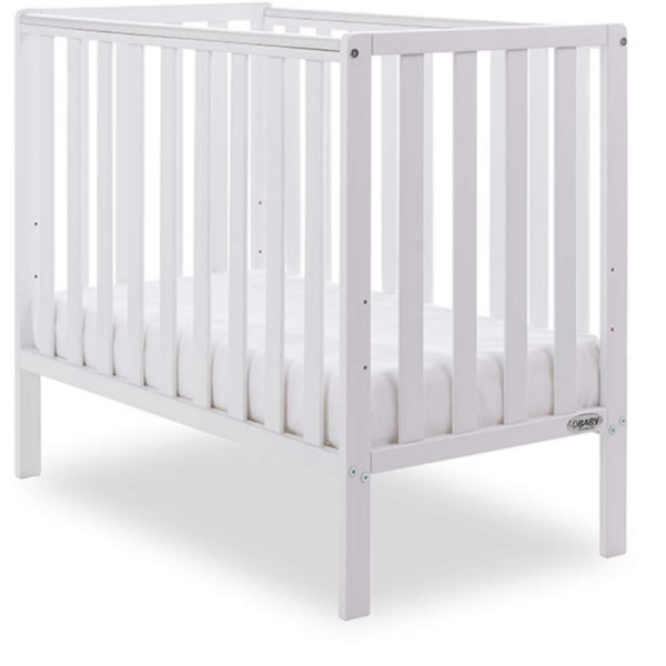 Obaby Bantam Space Saver Cot + Foam Mattress-White