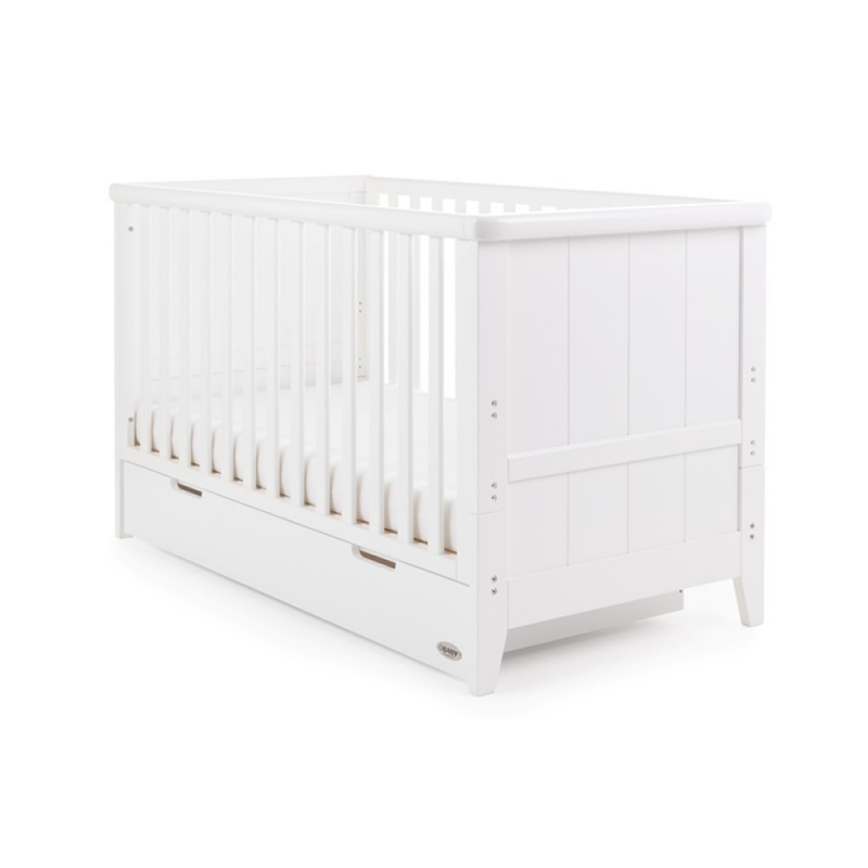 Obaby Belton Cot Bed Inc Underbed Drawer-White