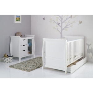 Obaby Stamford Classic Sleigh 2 Piece Furniture Roomset-White