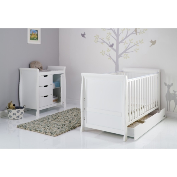 Obaby Stamford Classic Sleigh 2 Piece Furniture Roomset-White
