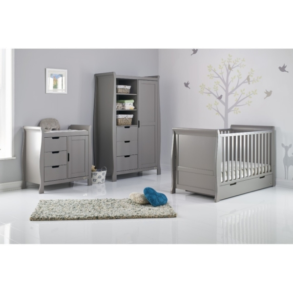 Obaby Stamford Classic Sleigh 3 Piece Furniture Roomset-Taupe Gr