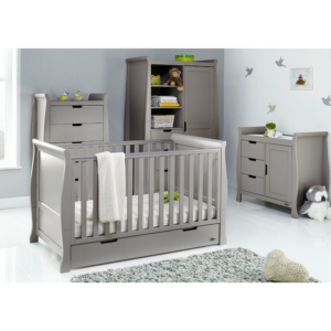 Obaby Stamford Classic Sleigh 4 Piece Furniture Roomset-Taupe Gr