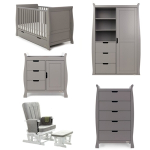 Obaby Stamford Classic Sleigh 5 Piece Furniture Roomset-Taupe Gr