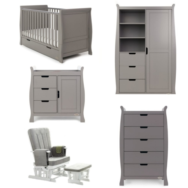 Obaby Stamford Classic Sleigh 5 Piece Furniture Roomset-Taupe Gr