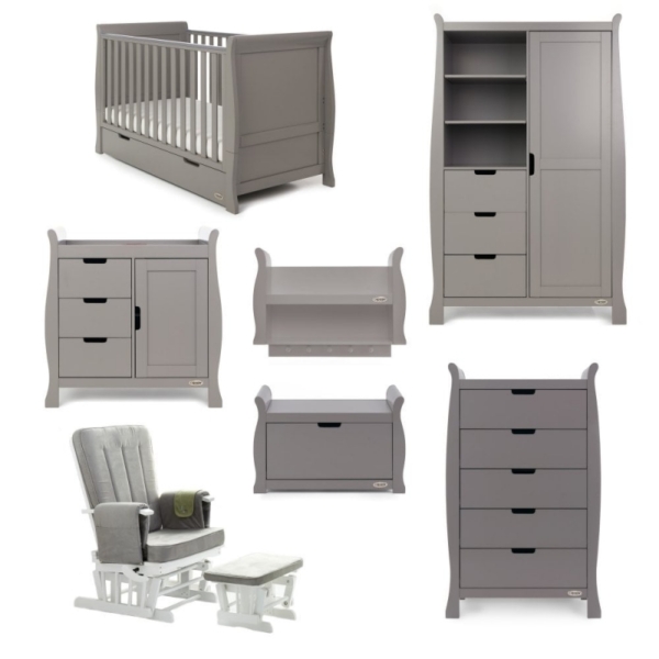 Obaby Stamford Classic Sleigh 7 Piece Furniture Roomset-Taupe Gr