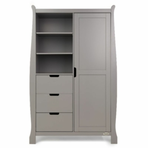 Obaby Stamford Sleigh Double Wardrobe-Taupe Grey