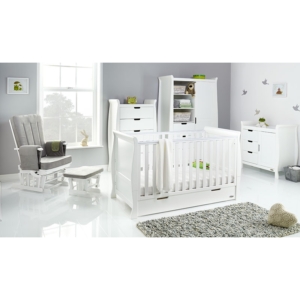 Obaby Stamford Luxe Sleigh 5 Piece Furniture Room Set-Warm Grey