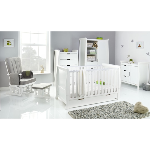 Obaby Stamford Luxe Sleigh 5 Piece Furniture Room Set-Warm Grey