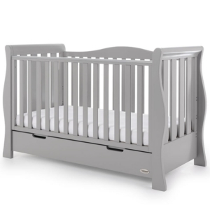 Obaby Stamford Luxe Sleigh Cot Bed Including Underbed Drawer-War