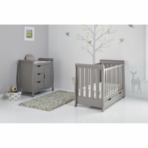 Obaby Stamford Mini Sleigh 2 Piece Furniture Roomset-Taupe Grey