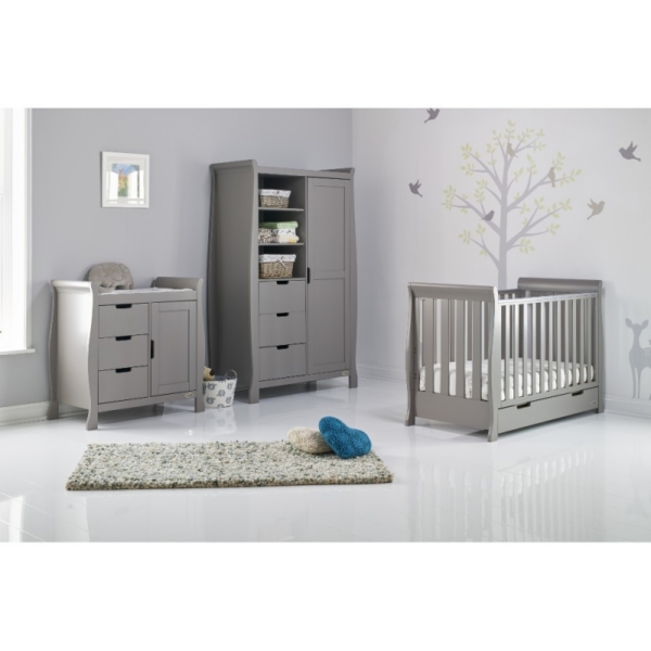 Obaby Stamford Mini Sleigh 3 Piece Furniture Roomset-Taupe Grey