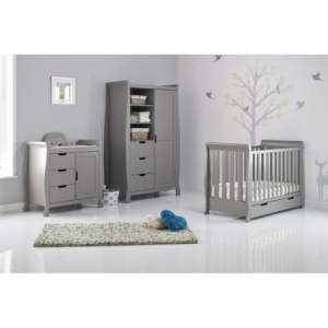 Obaby Stamford Mini Sleigh 3 Piece Furniture Roomset-Taupe Grey