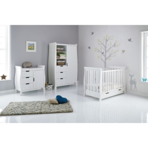 Obaby Stamford Mini Sleigh 3 Piece Furniture Roomset-White