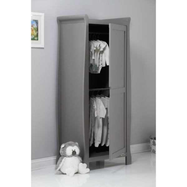 Obaby Stamford Sleigh Single Wardrobe-Taupe Grey (New)