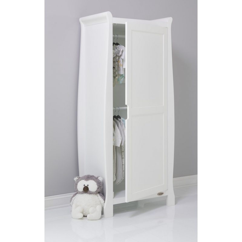Obaby Stamford Sleigh Single Wardrobe-White (New)