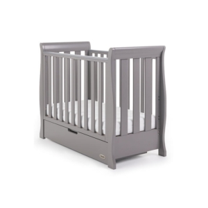 Obaby Stamford Sleigh SPACE SAVER Cot-Taupe Grey