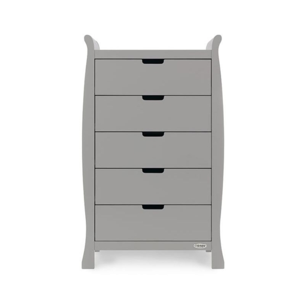 Obaby Stamford Sleigh Tall Chest Of Drawers-Warm Grey
