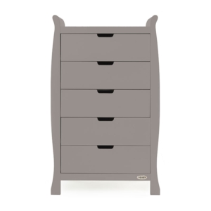 Obaby Stamford Sleigh Tall Chest Of Drawers-Taupe Grey