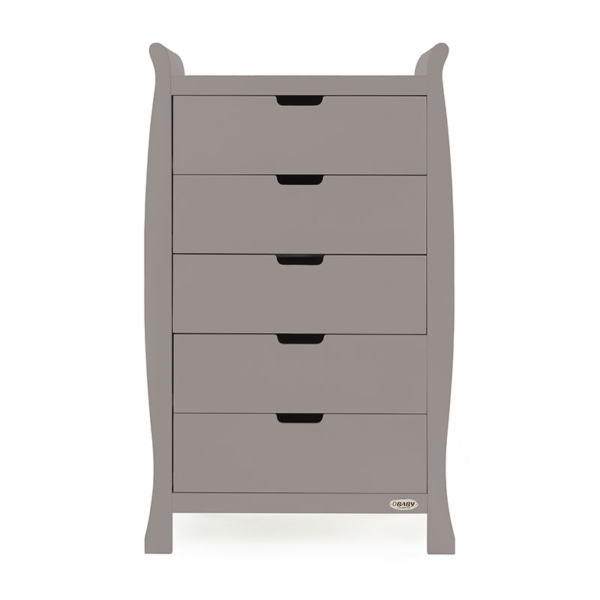 Obaby Stamford Sleigh Tall Chest Of Drawers-Taupe Grey