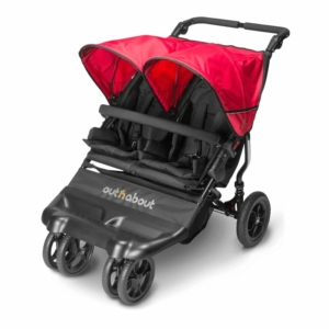 Out n About Little Nipper Double Stroller-Poppy Red