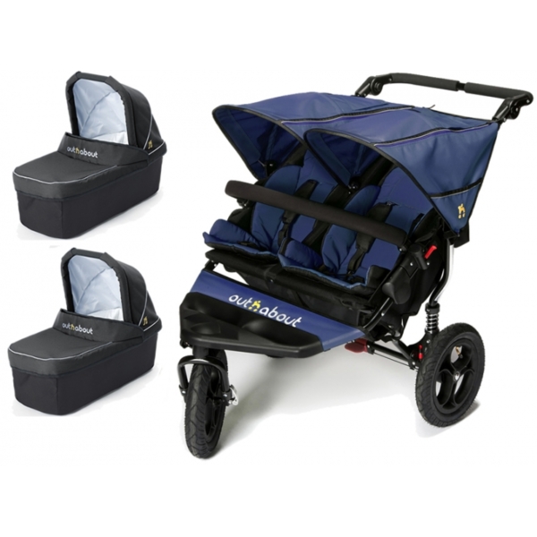 Out n About Nipper Double 360 V4 Pram System-Royal Navy (2 Carry