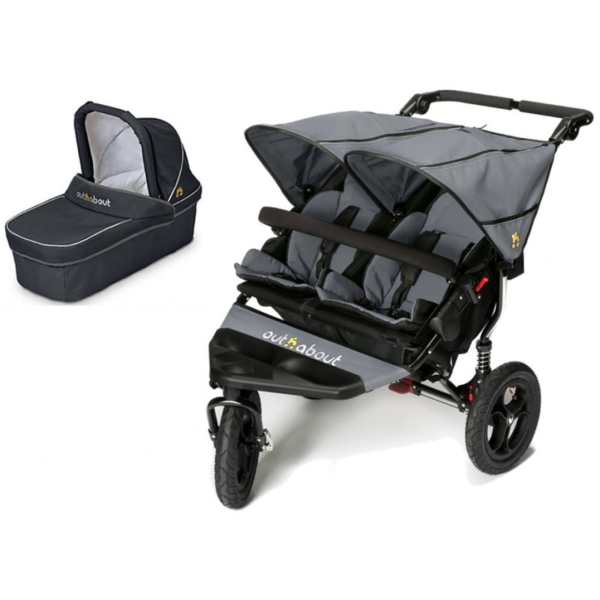 Out n About Nipper Double 360 V4 Pram System-Steel Grey (1 Carry
