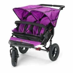 Out n About Nipper Double 360 V4 Stroller-Purple Punch