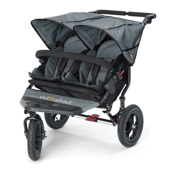 Out n About Nipper Double 360 V4 Stroller-Steel Grey