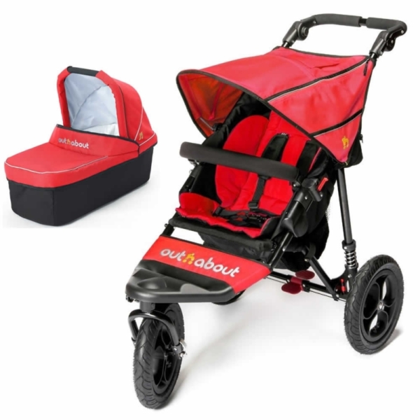Out n About Nipper Single 360 V4 2in1 Pram System-Carnival Red