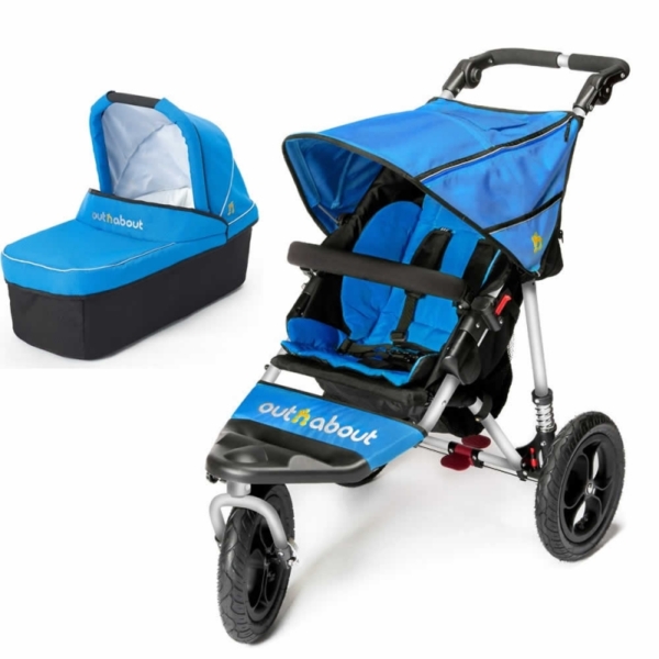 Out n About Nipper Single 360 V4 2in1 Pram System-Lagoon Blue