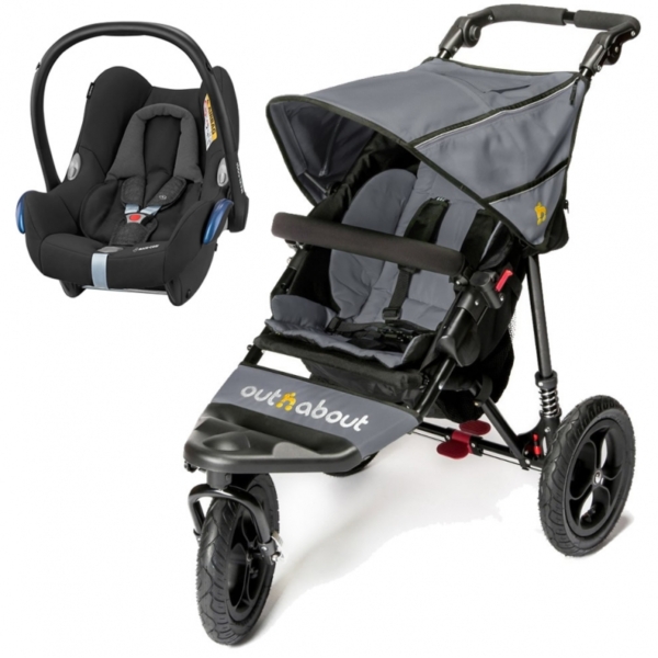 Out n About Nipper Single 360 V4 2in1 Travel System-Steel Grey