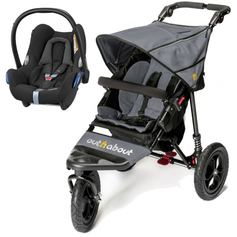 Out n About Nipper Single 360 V4 2in1 Travel System-Steel Grey