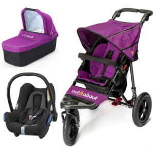Out n About Nipper Single 360 V4 3in1 Travel System-Purple Punch