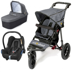 Out n About Nipper Single 360 V4 3in1 Travel System-Steel Grey