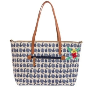 Pink Lining Nottinghill Tote-Apples and Pears Blue