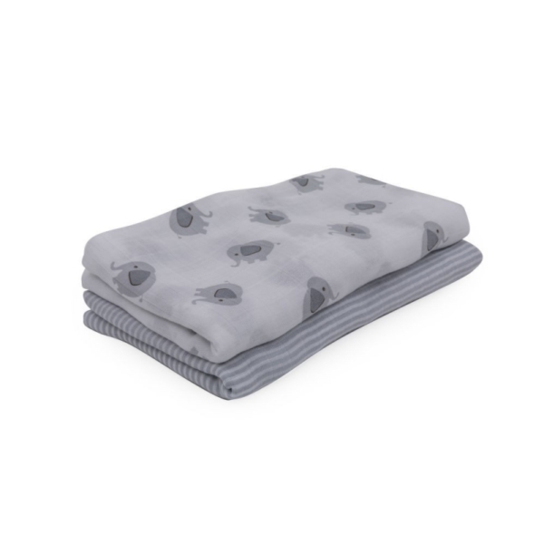Purflo Muslin Set (Pack of 2)-Ellie Elephant