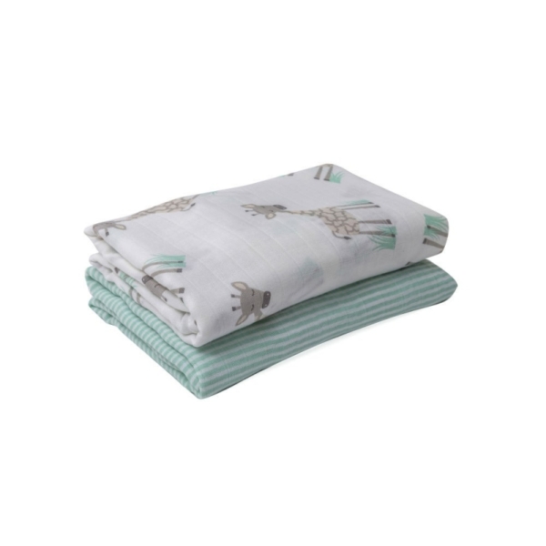 Purflo Muslin Set (Pack of 2)-Gigi Giraffe