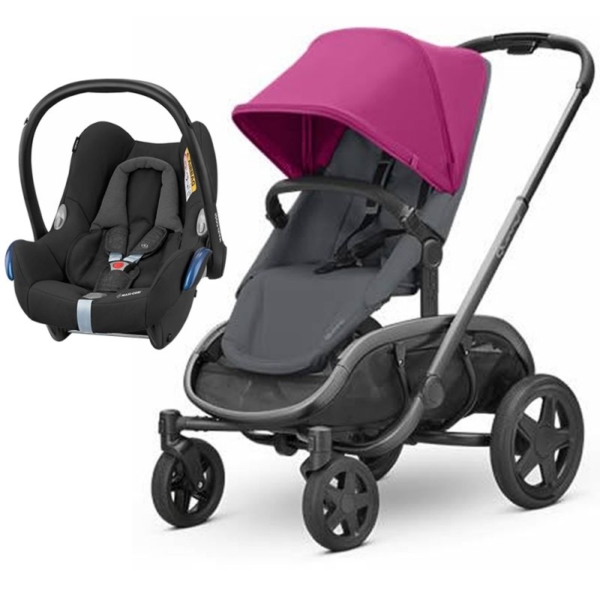 Quinny Hubb Graphite Frame XXL 2in1 Cabriofix Travel System-Pink