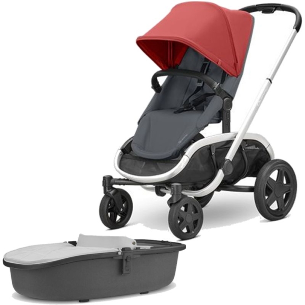 Quinny Hubb Silver Frame XXL 2in1 Pram System-Red/Graphite