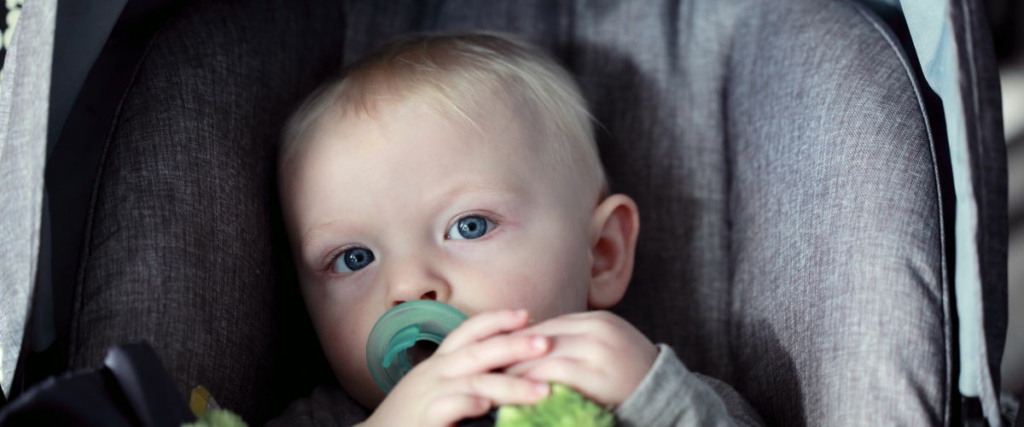 Picture of a baby in a car seat