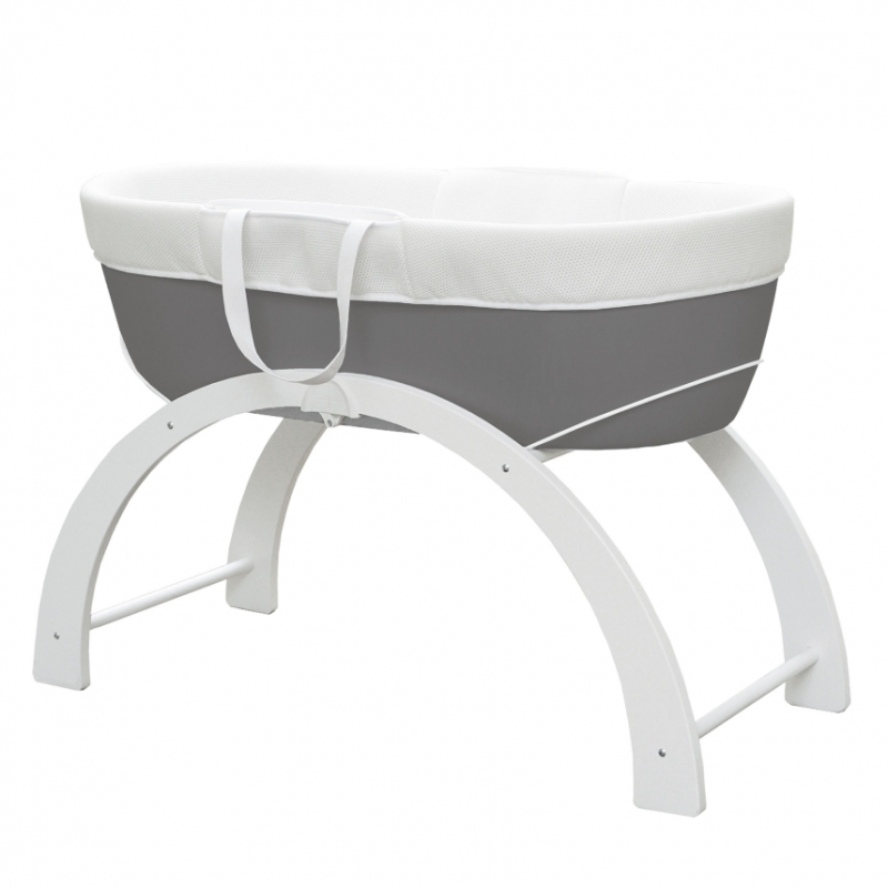 Shnuggle Dreami Moses Basket & Stand-Slate (New)