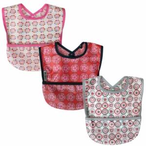 SillyBillyz Wipe Clean Pocket Bib 3PK-Girl