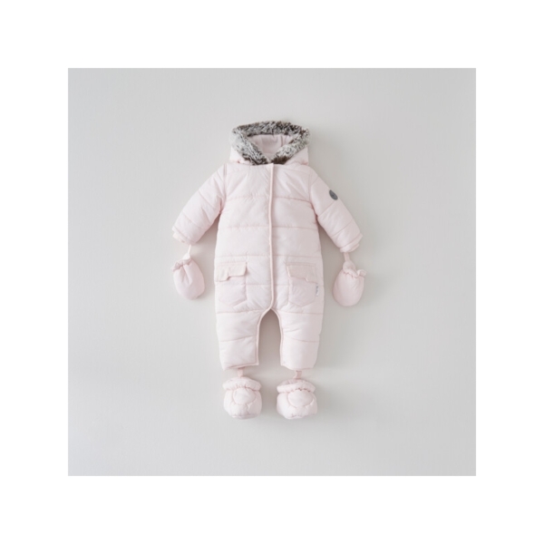 Silver Cross Girls Classic Quilt Pramsuit- Pink 6-9 Months