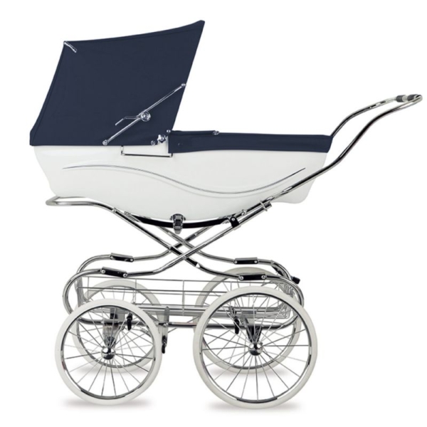 Silver Cross Kensington Pram-White/Navy