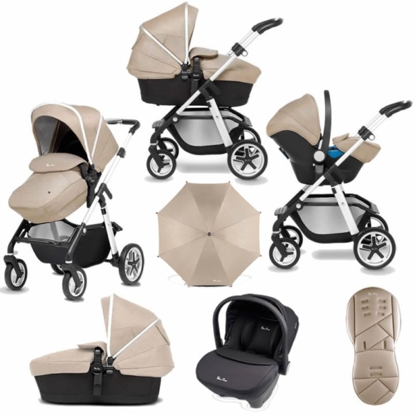 Silver Cross Pioneer 10 Piece Bundle-Linen + FREE Parvel Sensor!