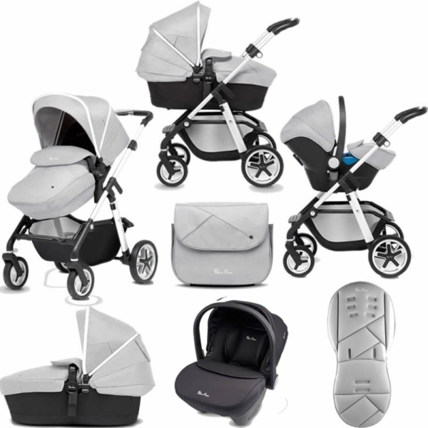 Silver Cross Pioneer 10 Piece Bundle-Platinum + FREE Parvel Sens