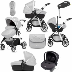 Silver Cross Pioneer 11 Piece Bundle-Platinum + FREE Parvel Sens