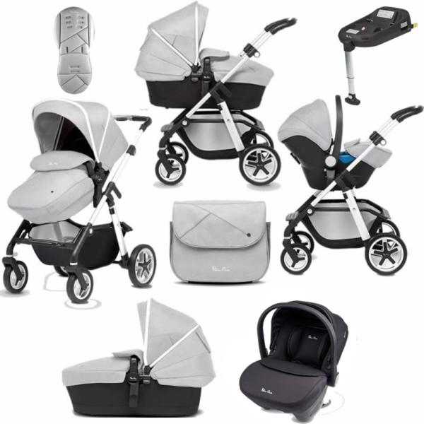Silver Cross Pioneer 11 Piece Bundle-Platinum + FREE Parvel Sens